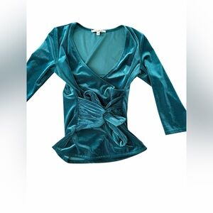Teal Wrap Top